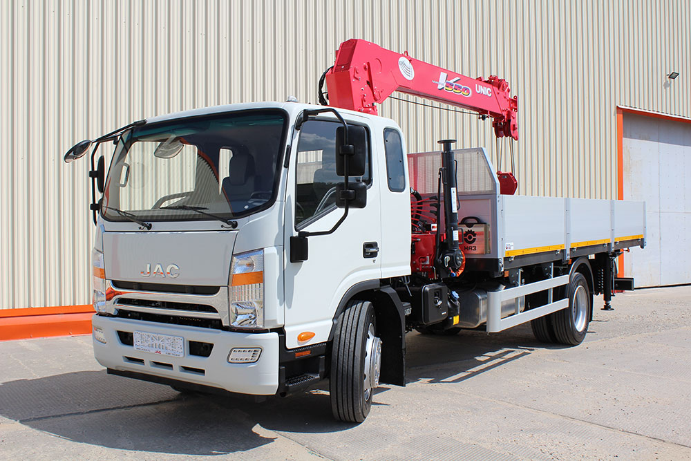 JAC N410 8x4 Бортовой с КМУ MKB410 (Дизельный, 11.6 л, 423 л.с. МТ)